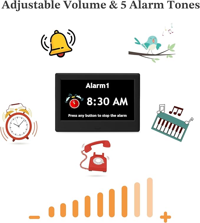 7'' Dementia Clock For Seniors, Large Display Digital Clock - Image 7