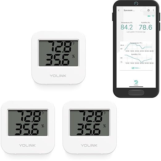 YoLink Smart Wireless Temperature & Humidity Sensor, Wide Temp Range by YoLink