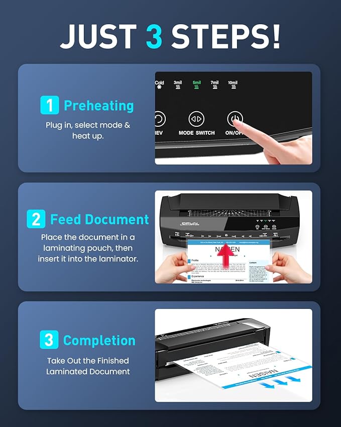 Qfun 3-10 Mil Thermal Laminator Machine 11x17 Heavy Duty Lamination Machine - Image 8