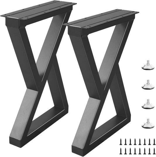 18 Inch Metal Coffee Table Bench Legs Black, Heavy Duty Industrial Metal End/Side Table Legs, DIY Project for Furniture (H18” x W13”, Set of 2)