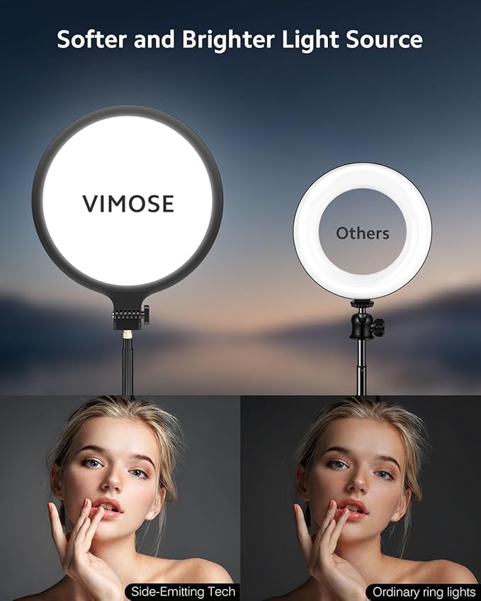 Ring Light with Stand for Zoom Meetings, 360° Rotate 10.5" Zoom Lighting for - Image 3