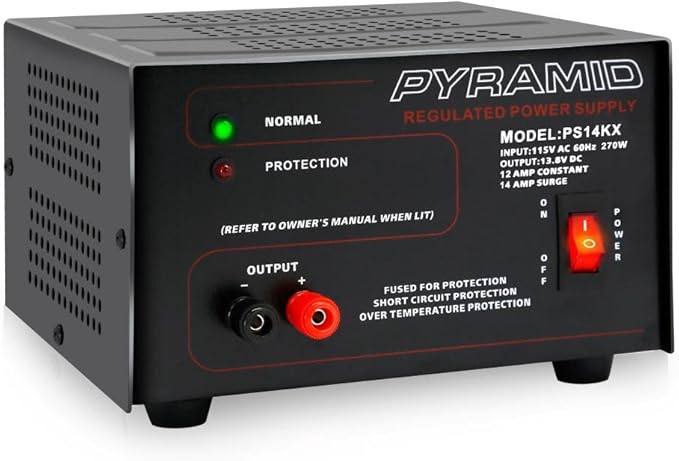 Pyramid Universal Compact Bench Power Supply - 12 Amp Linear Regulated Home Lab by Pyramid