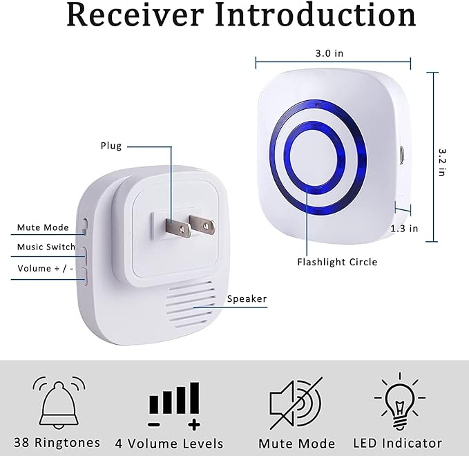 BESTOONE Motion Sensor Alarm, Long Range Wireless Driveway Alarm, Indoor Home - Image 2