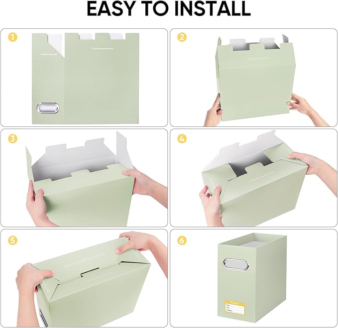 BALEINE File Organizer Box, Cardboard File Folder Organizer - Image 6