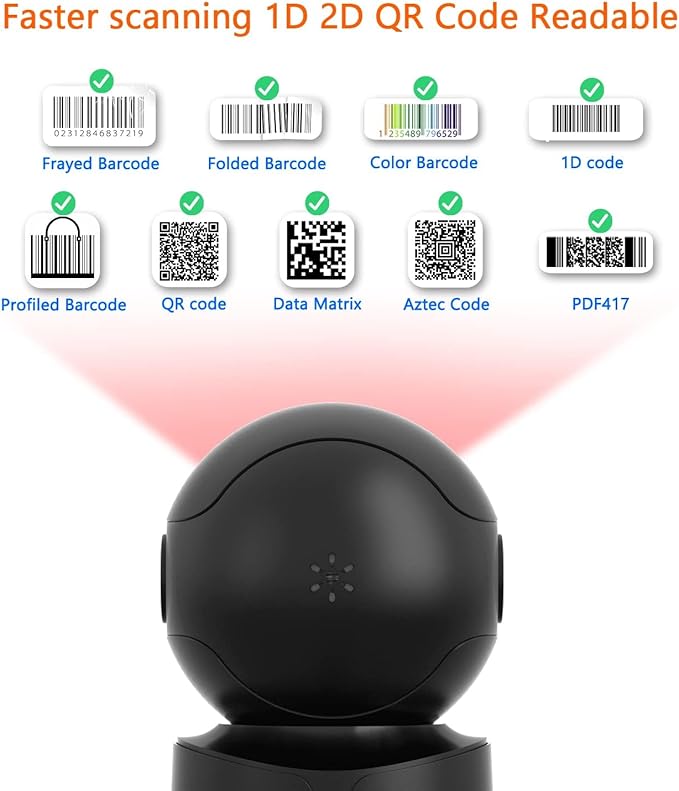 NetumScan Automatic Omnidirectional Desktop Barcode Scanner, Hands Free USB - Image 4