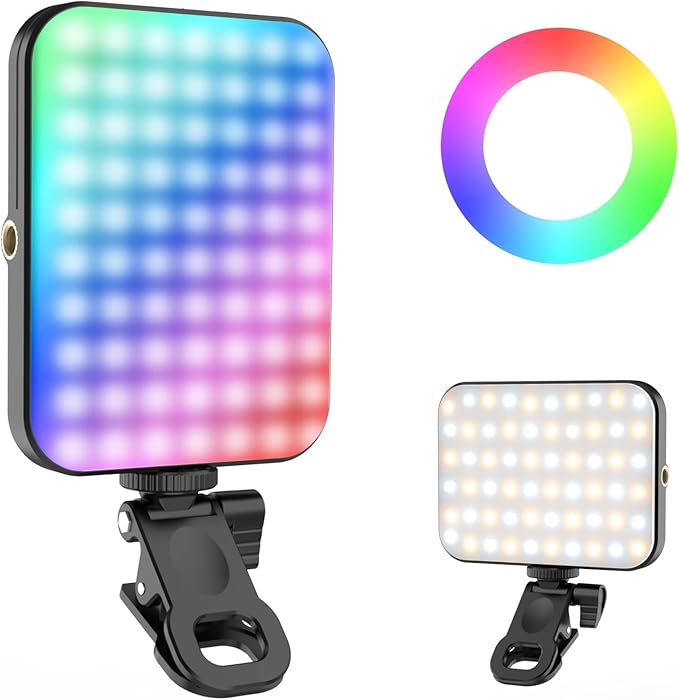 Magnetic Portable Selfie Light for iPhone: RGB Rechargeable Phone Fill Lights by Unknown