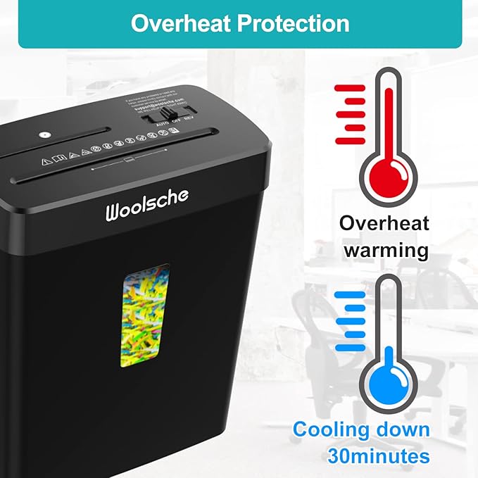 Woolsche Paper Shredder, 10-Sheet Cross Cut - Image 6