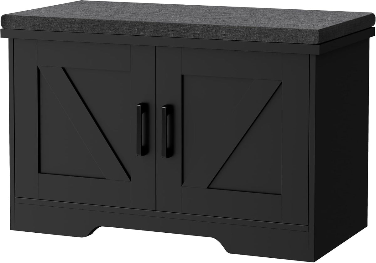 homsho farmhouse shoe storage bench with 2 barn, main product view