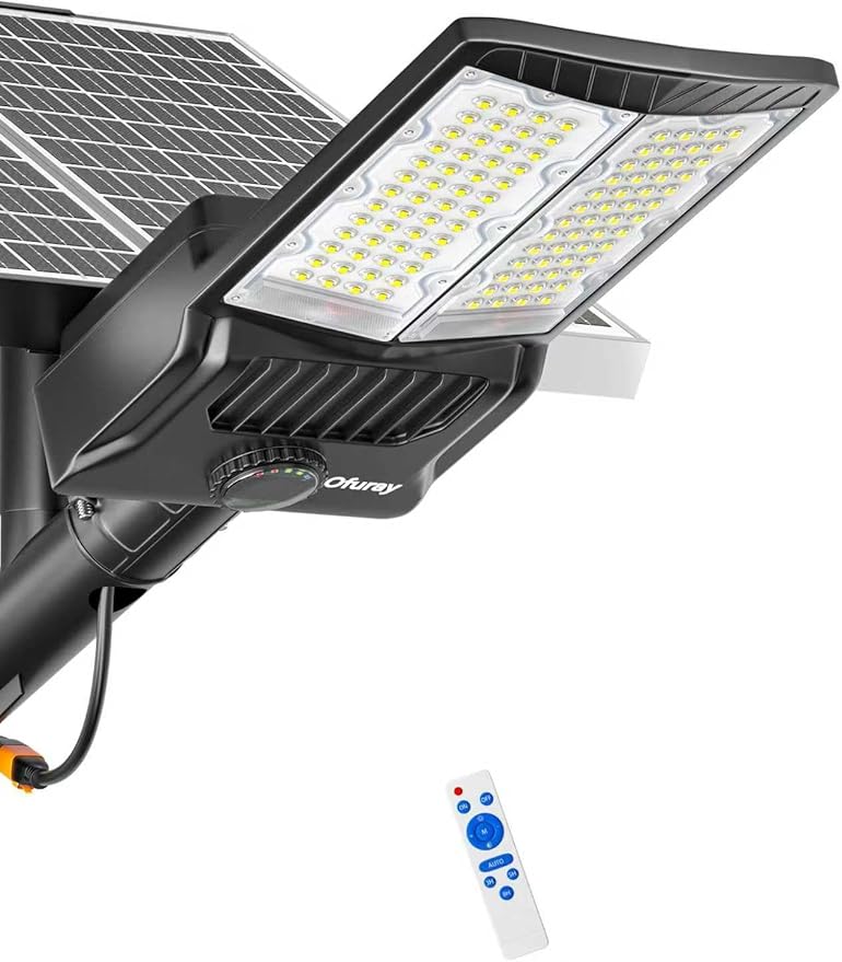 Ofuray OL-9600W Solar Street Lights Outdoor, Parking Lot Lights Commercial Dusk by Ofuray
