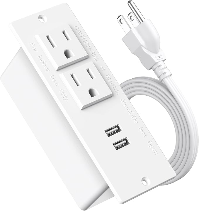 Conference Recessed Power Strip Socket 6.56Ft Cord, Desktop Power Grommet Power by Jgstkcity