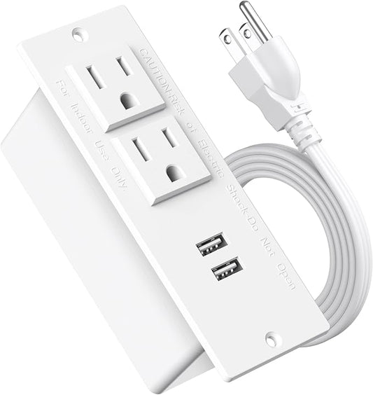 Conference Recessed Power Strip Socket 6.56Ft Cord, Desktop Power Grommet Power by Jgstkcity