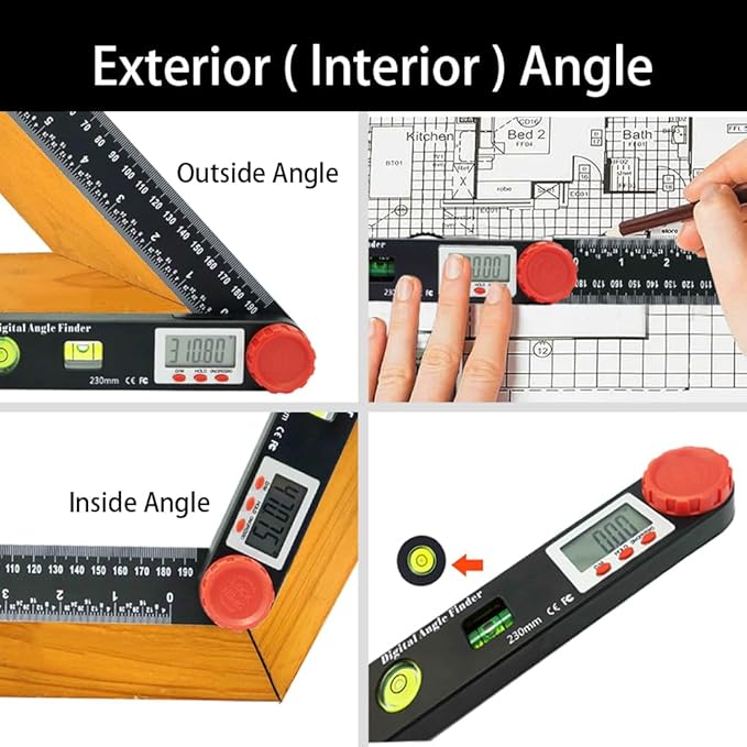 NORTOOLS Digital Angle Finder Protractor-7inch 0-360 °LCD Digital Protractor - Image 6