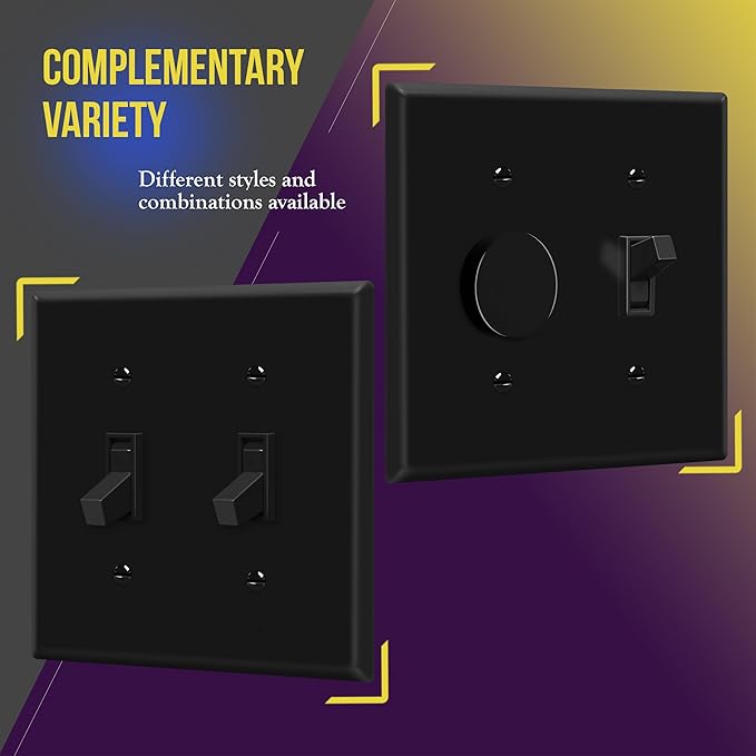 ENERLITES Double Toggle Switch Cover, Two Gang Light Switch Wall Plate - Image 5