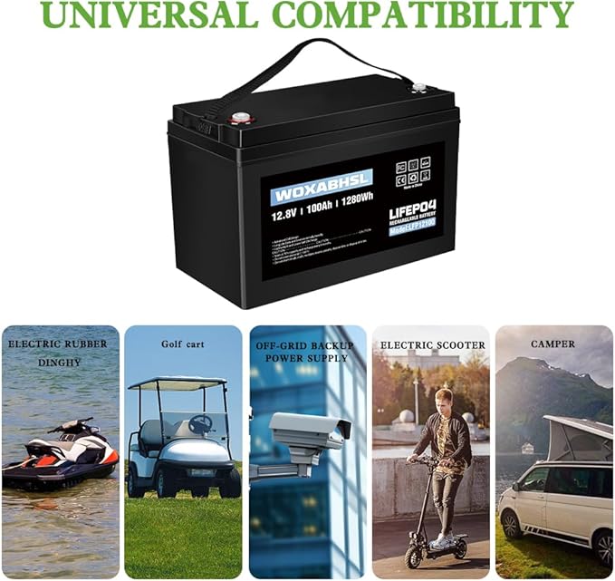 WOXABHSL 4 PCS 12V 100AH Lifepo4 Lithium Battery Up to 15000+ Deep Cycles - Image 8