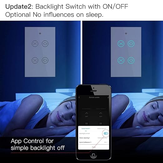 MOES Smart WiFi RF 2 Gang Double Curtain Blind Touch Switch - Image 6