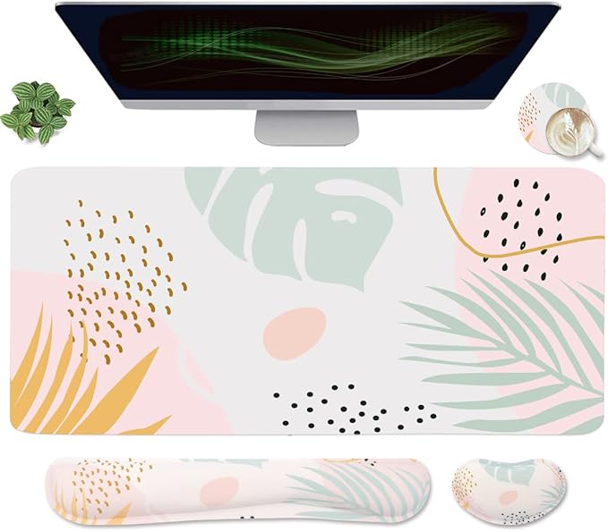 Keyboard Mouse Pad Set, Extended Mouse Pad+Keyboard Wrist Rest Support - Image 7