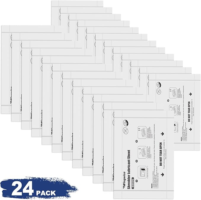 Wingwise 24-Pack Shredder Lubricant Sheets, 8.5 x 6 Inches, Sharpens Blades & - Image 2