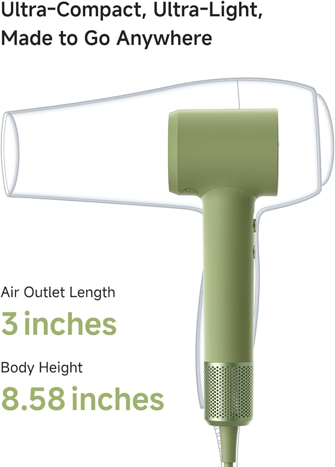 Laifen MINI Hair Dryer, Lightweight and Compact High Speed 200M Ionic Blow Dryer - Image 2