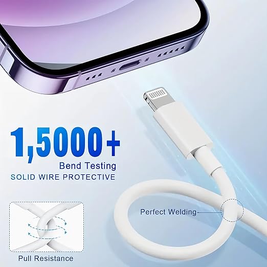 USB C Wall Charger, Dual Port 10FT iPhone Charger 20W PD+QC3.0 Power Adapter - Image 6