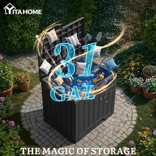 yitahome 31 gallon deck boxes set of 2 shown in use