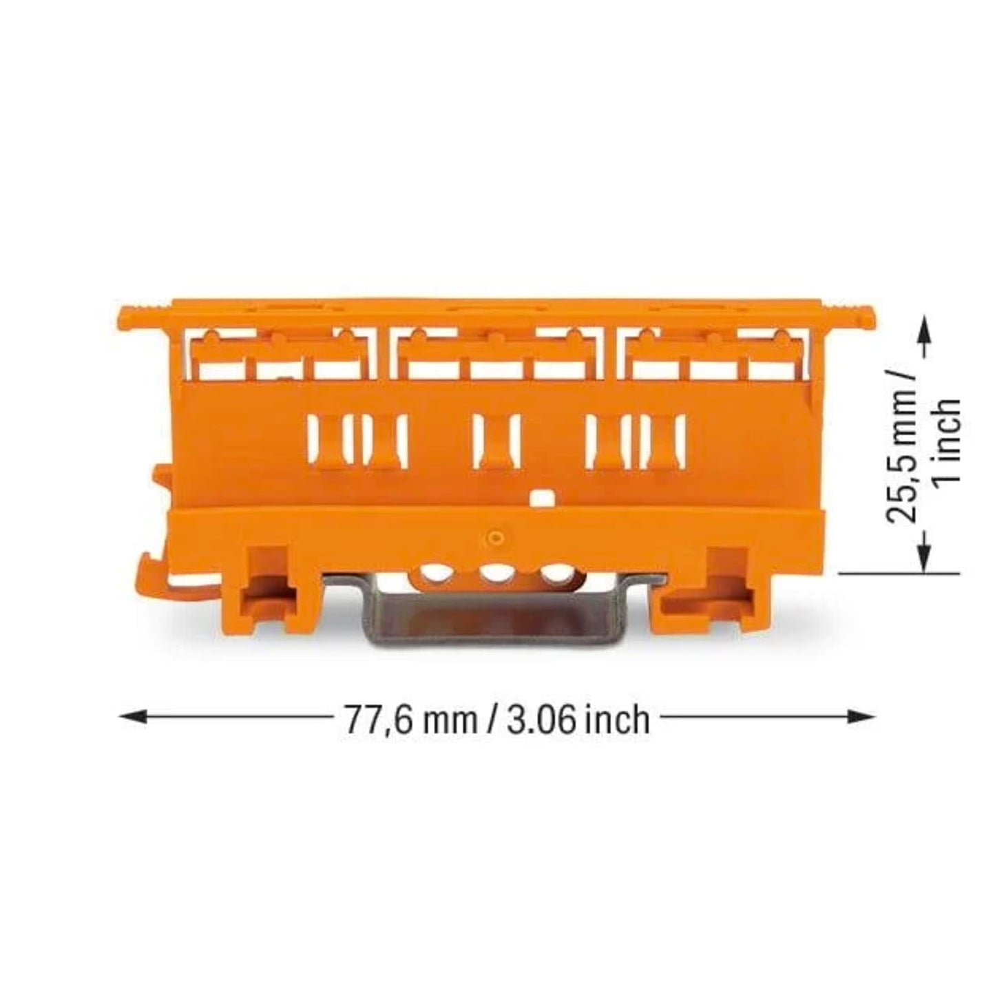 221-500 | WAGO Mounting Carrier | for 221 Series (24 – 12 AWG) | DIN-35 Rail/Panel Mount | Orange | [Box of 10 Pieces]