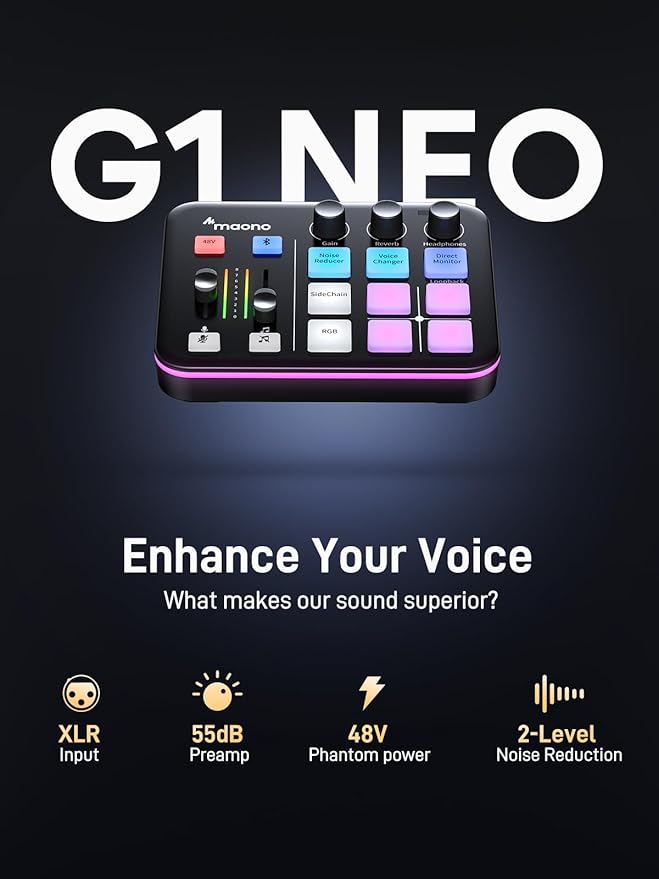 MAONO Gaming Streaming Equipment Bundle: Audio Interface Mixer and XLR Dynamic - Image 3