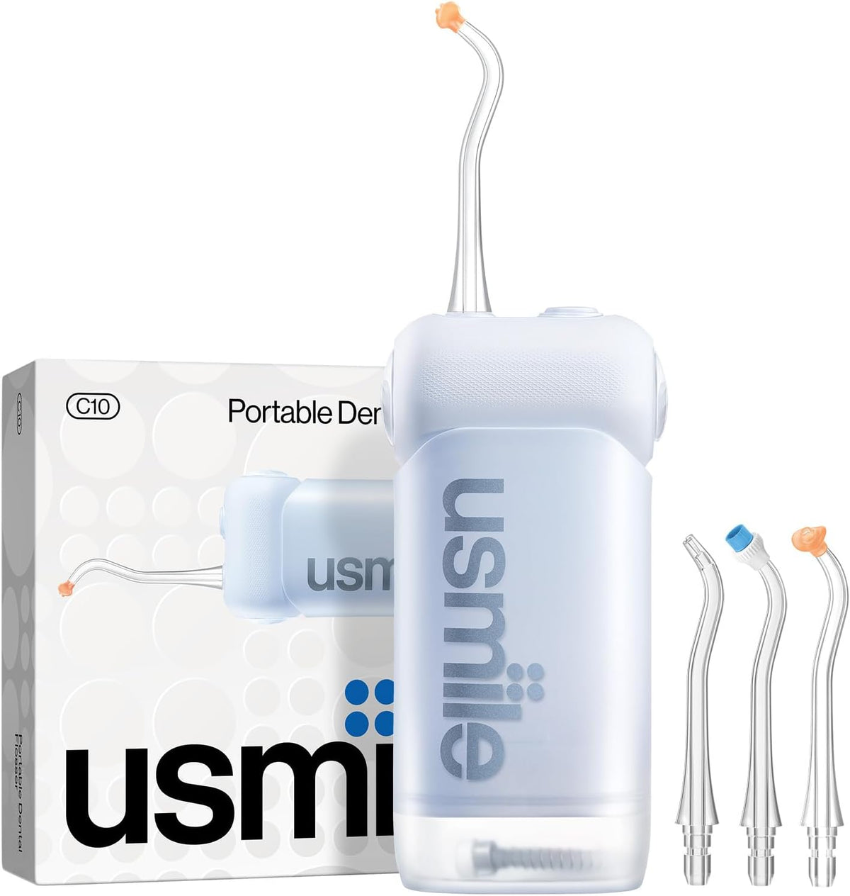usmile C10 Portable Water Flosser – Travel-Friendly, 95-Day Battery, 4 Modes