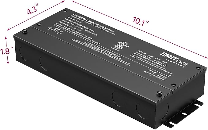 EMITEVER Dimmable Led Driver, 300W AC 110V-277V to DC 24V Transformer, 5-in-1 - Image 3