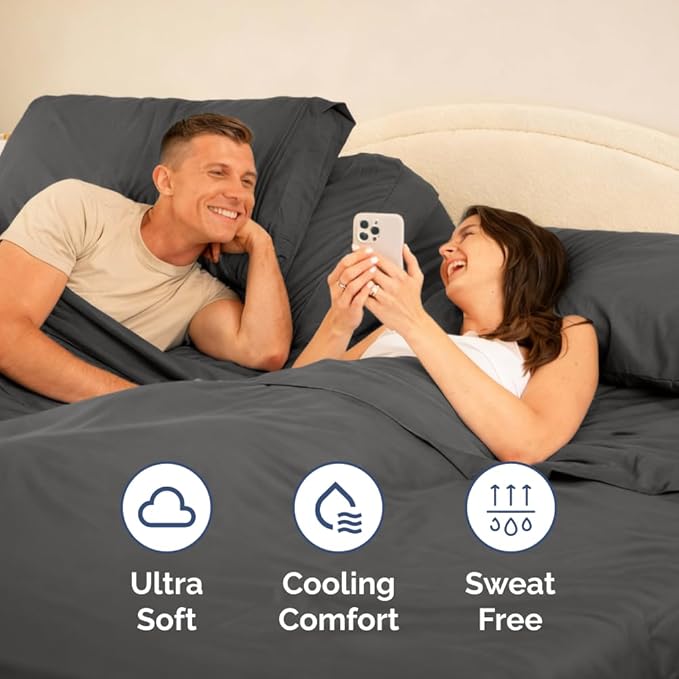 Split Head King Sheet Set – 4 Piece Flex Split Top King Sheets - Image 5