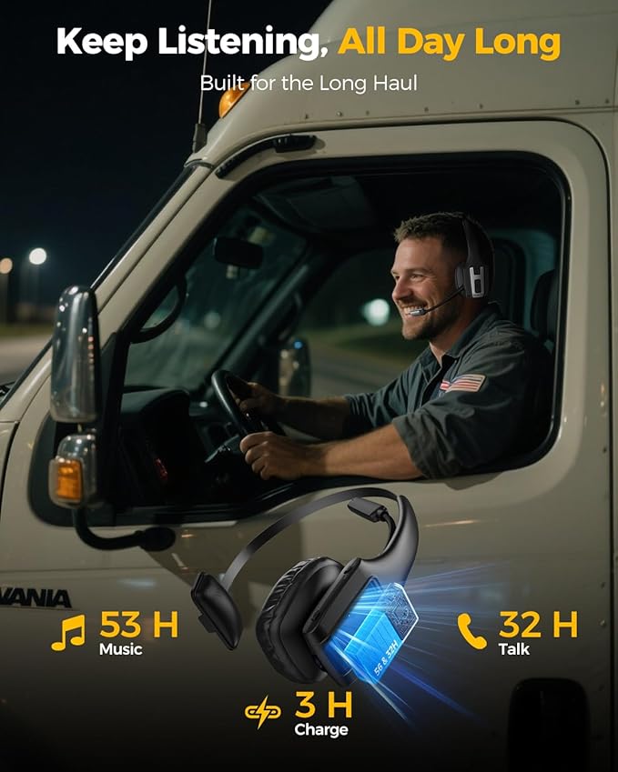 Trucker Bluetooth Headset, Wireless Headset - Image 6