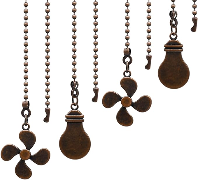 Ceiling Fan Pull Chain Set, 4 Pieces Bulb and Fan Pattern Pull Chain Extension by PRODUCT