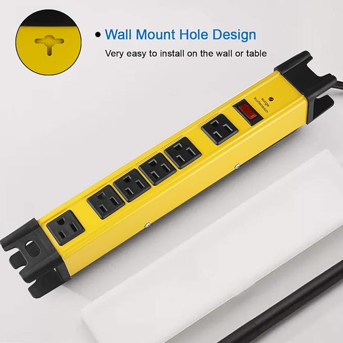 CCCEI Heavy Duty Power Strip Surge Protector - Image 4