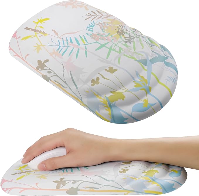 Mouse Pad Wrist Wrist Rest, Comfortable Memory Foam Wrist Rest, Non-Slip PU Base by KEPUTAIER