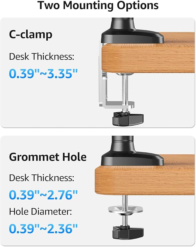 MOUNTUP Dual Monitor Mount Holds 4.4-26.5lbs, Heavy Duty Monitors Arm - Image 8