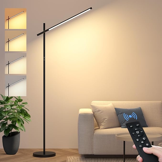 LED Corner Floor Lamp, 360°Rotating Head, Super Bright 1800LM Dimmable by Nintiue