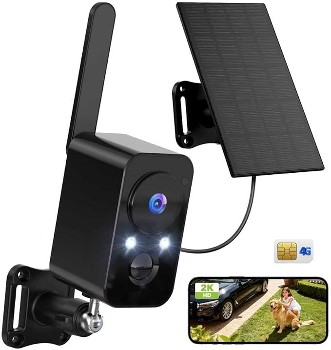 IHOXTX 4G SIM Cellular Security Cameras Wireless Outdoor/Indoor by IHOXTX