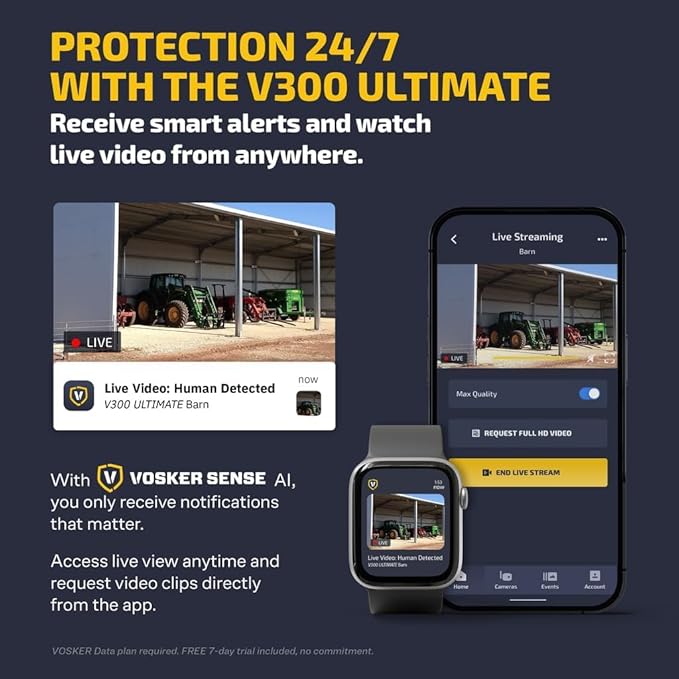 Vosker V300 Ultimate Farmers Pack Outdoor Security Camera - Image 4