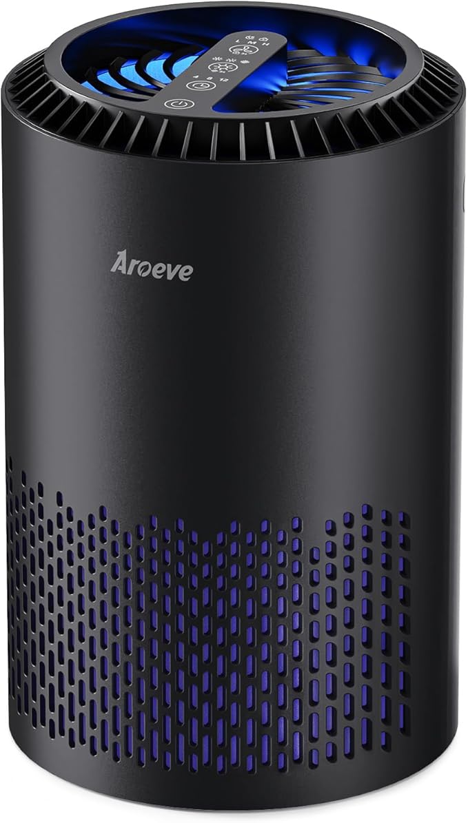 AROEVE Air Purifiers for Bedroom Home, Air Purifier For Smoke Pollen Dander by AROEVE