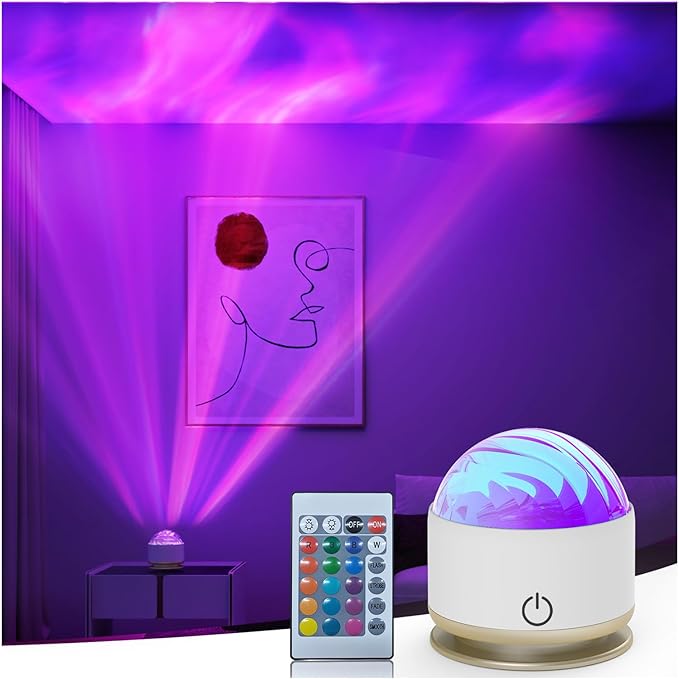 HUMIIEYE Northern Light Projector, Battery Operated Aurora Night Light by HUMIIEYE