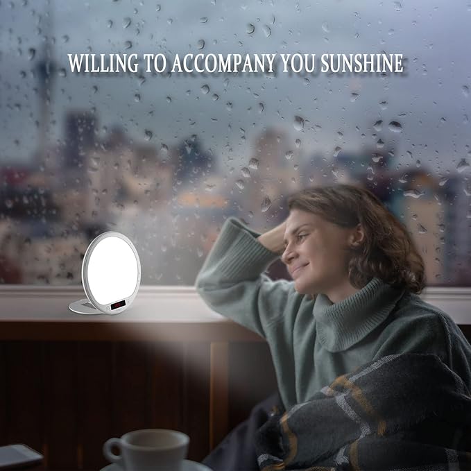 JUXLamp Light Therapy Alarm Clock Wake up Light 10000 lux Sunrise lamp Bright - Image 4