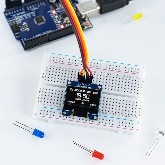 Hosyond 5 Pcs 0.96 Inch OLED I2C IIC Display Module 12864 128x64 Pixel SSD1306 - Image 6