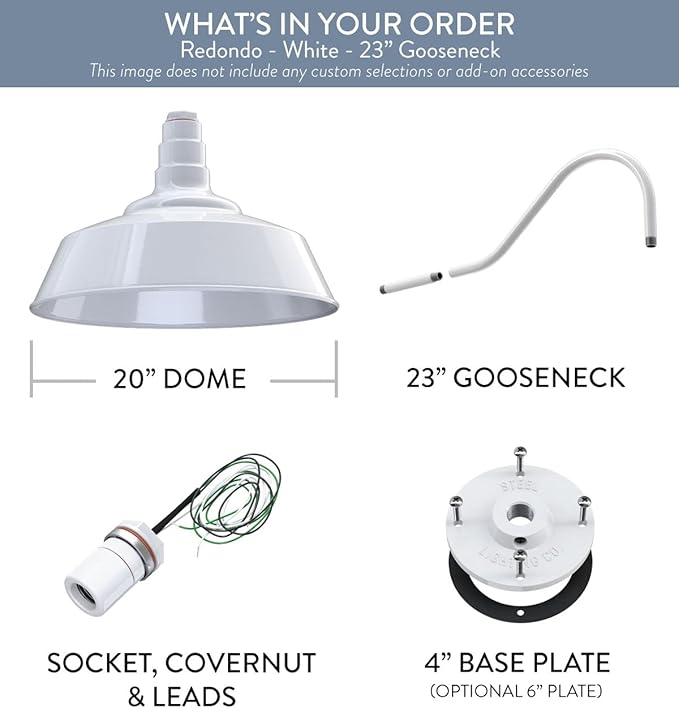Steel Lighting Co. Large Outdoor Barn Light | Gooseneck Light Fixture | Made in - Image 8
