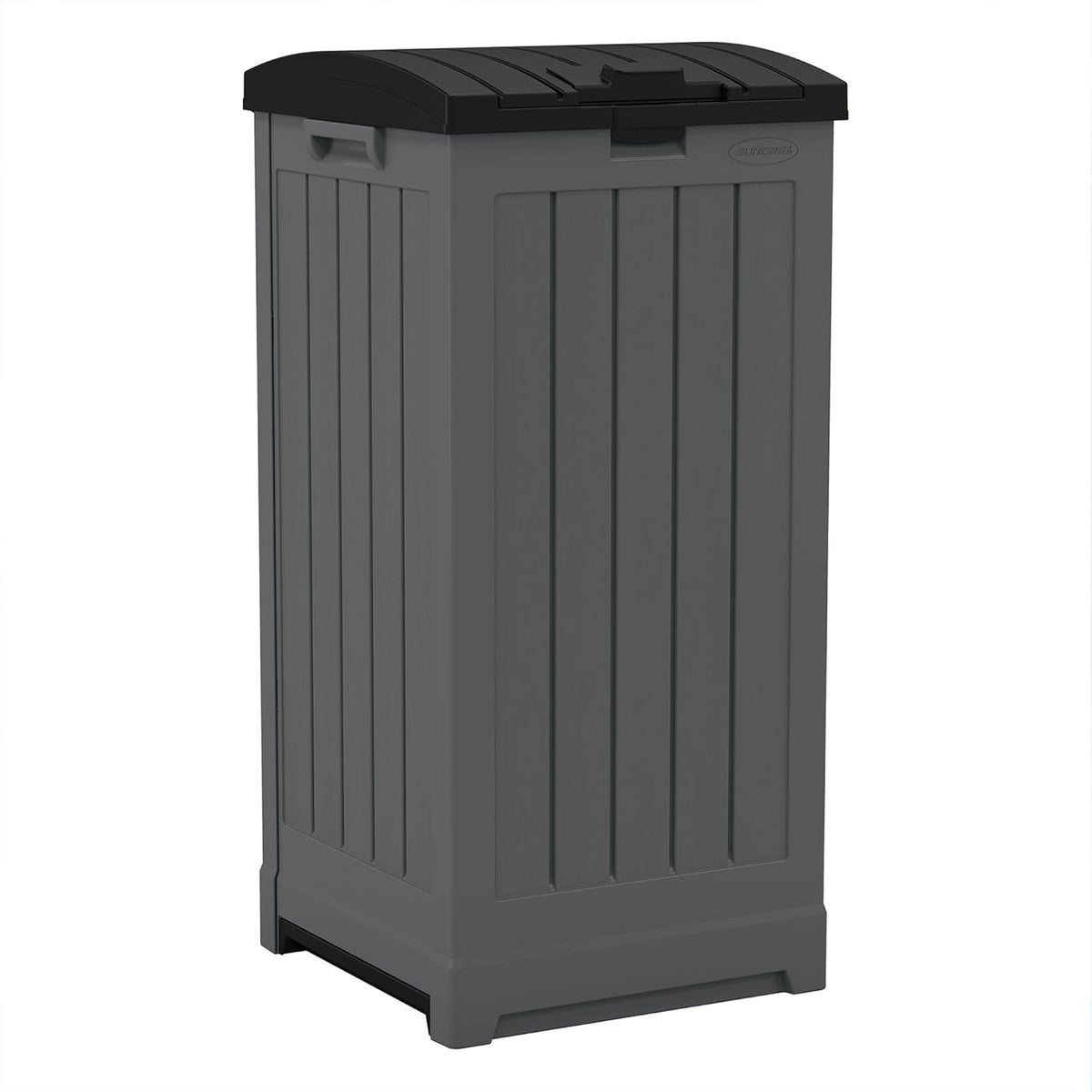 suncast 39-gallon resin outdoor hideaway trash can with, main product view