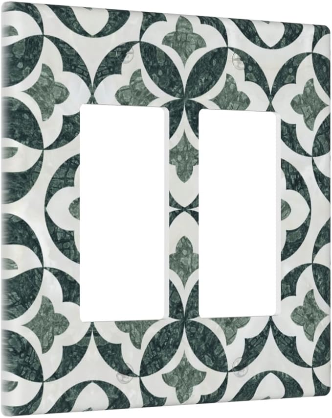 Bvtewkhz Green Luxury Modern Cubic Marble 2 Gang Double Rocker Decorative Light - Image 2