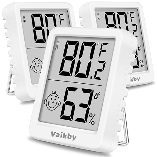Indoor Humidity Meter Hygrometer 3Pack, Room Thermometer by Vaikby