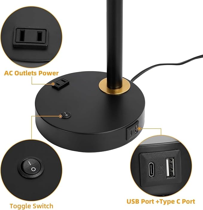Starstrips Desk Lamp with Dual USB Charging Port, Heavy Duty Metal Task Light - Image 3