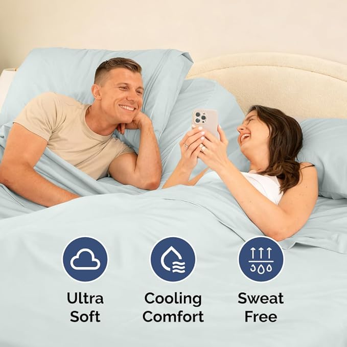 Split Head King Sheet Set – 4 Piece Flex Split Top King Sheets - Image 5
