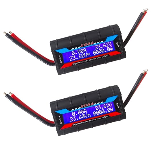 Proshopping 2Pcs 200A RC Watt Meter, DC 0-60V High Precision Power Analyzer by Proshopping