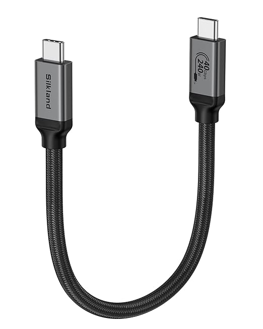 Silkland USB 4 for Thunderbolt 4 Cable 1FT, 40Gbps Data Transfer, 240W PD3.1 by Silkland