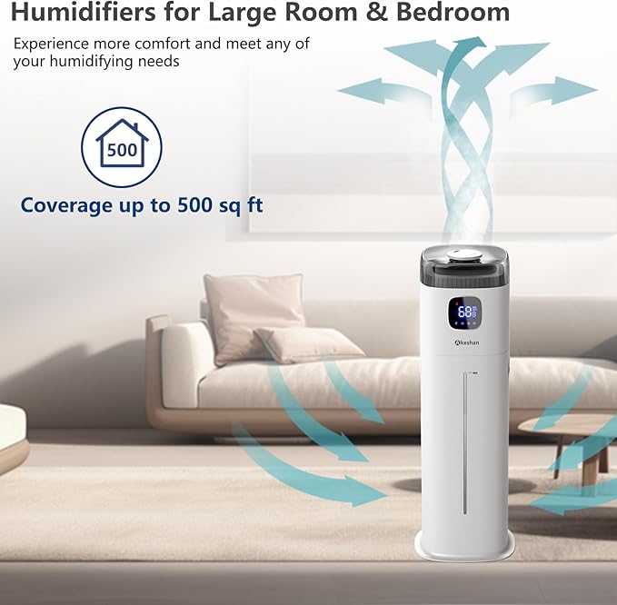Akeshan Large Humidifier for Bedroom, 9L/2.5Gal Ultrasonic Cool Mist, Easy Clean - Image 3
